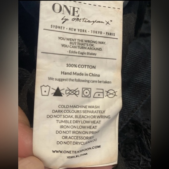 ONE TEASPOON Trashed Freebirds Zippered Ankle Black Size 25 - Picture 12 of 14